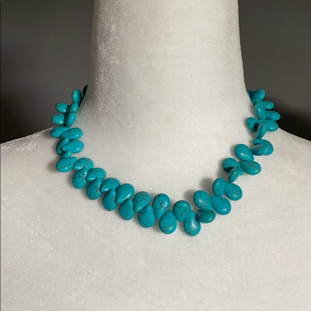 Aqua coral necklace